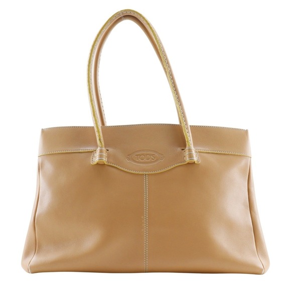 Tod's Mocasino Shoulder Bag in Calf Leather Beige for Women